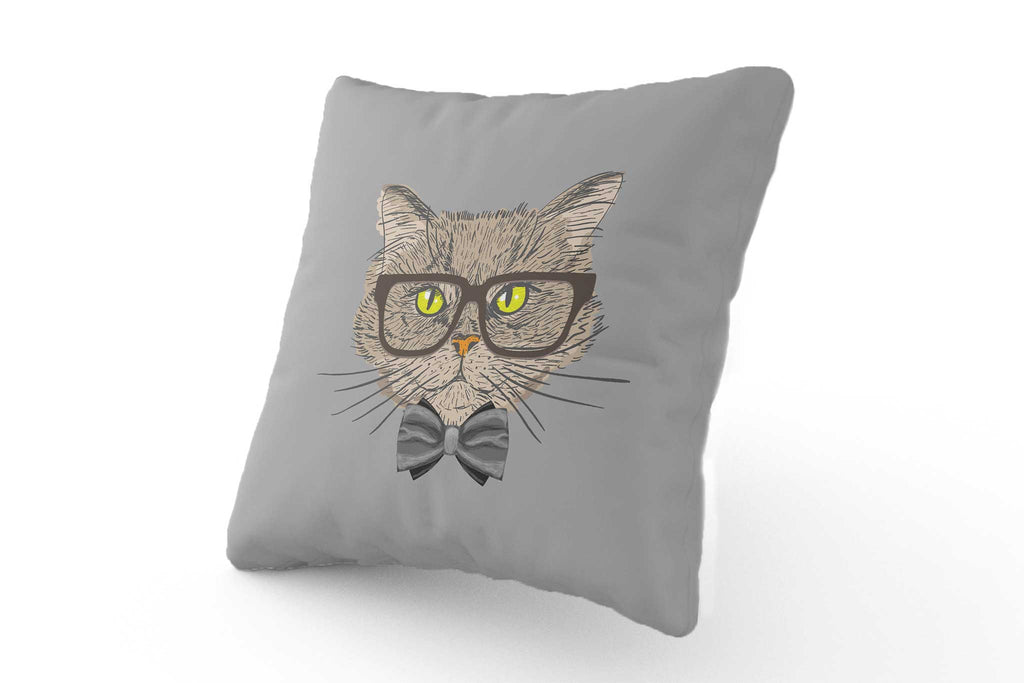 Cushion - Smart Cat with Glasses - Fairy Specs