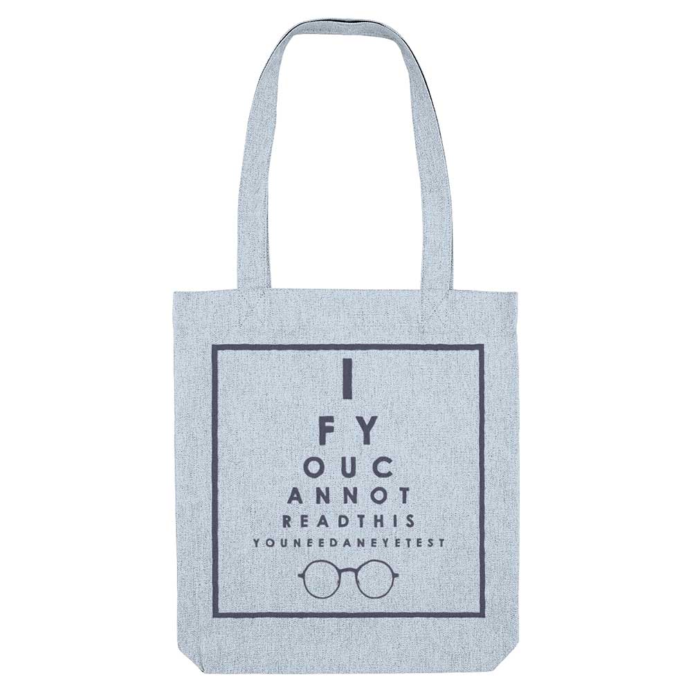 Eyechart Organic Cotton Tote Bag - Blue - Fairy Specs