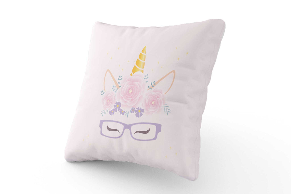 Cushion - Pink & Purple Unicorn with Glasses - Fairy Specs
