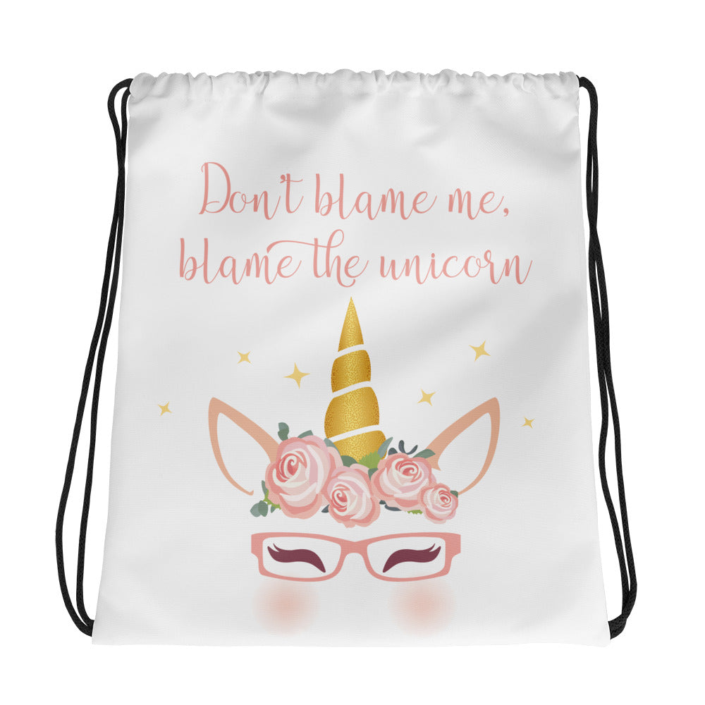 Don't blame me blame the unicorn - Drawstring bag - Fairy Specs