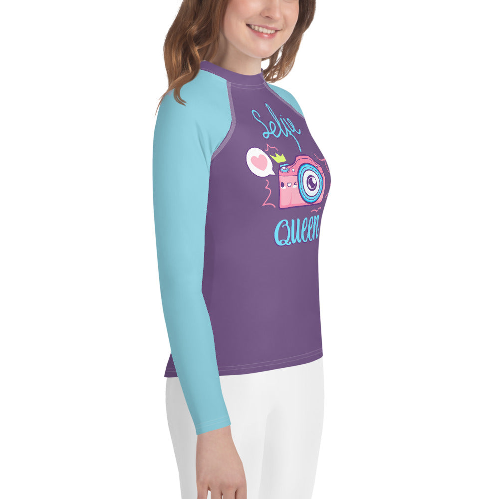 Youth Sun Safe UV Protection Rash Guard - Selfie Queen (8-20y) - Fairy Specs